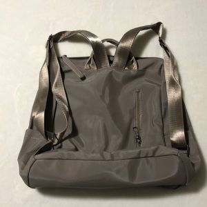 Nylon Backpack purse. Gray